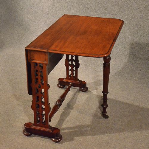 fig 2. Antique Table Sutherland Drop Leaf Lamp Card Games Display Fine English c1870