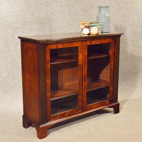 Antique Bookcase Display Case Glazed Library Cabinet Quality Edwardian C1910