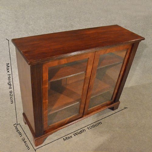 fig 1. Antique Bookcase Display Case Glazed Library Cabinet Quality Edwardian c1910