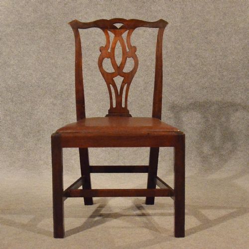 fig 2. Antique Dining Chairs Set 6 English Victorian Chippendale Revival Mahogany c1900