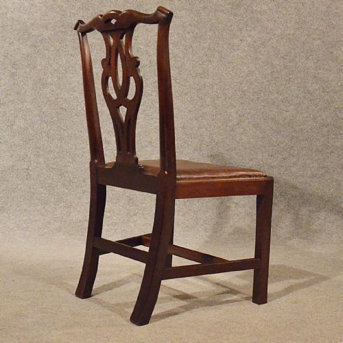 fig 3. Antique Dining Chairs Set 6 English Victorian Chippendale Revival Mahogany c1900