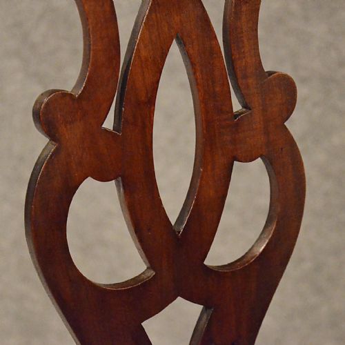 fig 4. Antique Dining Chairs Set 6 English Victorian Chippendale Revival Mahogany c1900