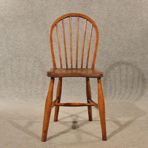 fig 2. Antique Elm Chairs x 4 Kitchen Dining Quality Edwardian English Stick Back c1910