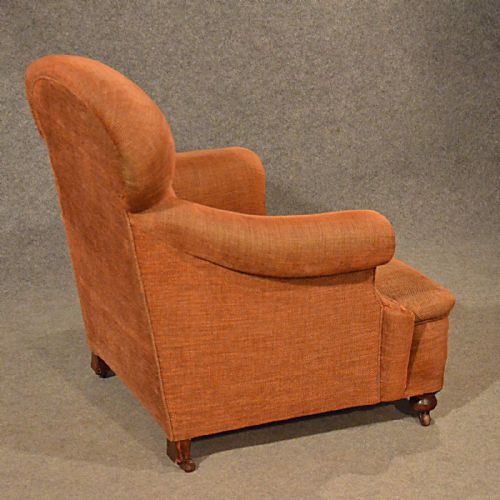 fig 3. Antique Pair Armchairs Easy Club Chairs Large Quality English Edwardian c1910