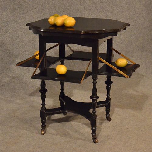 Antique Tea Presentation Table Drop Leaf Lamp or Display Victorian English C1900