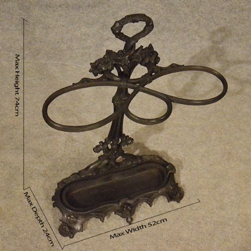 fig 1. Antique Cast Iron Stick Umbrella Hall Stand Quality English Victorian c1880