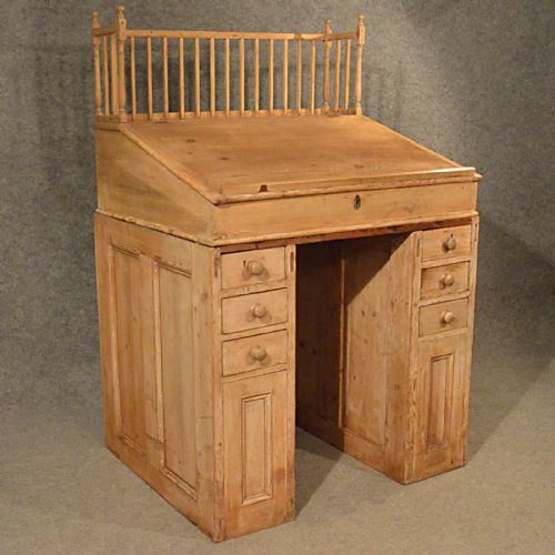 Antique Standing Desk Study Office Clerks Bureau Workspace Victorian Pine C1900