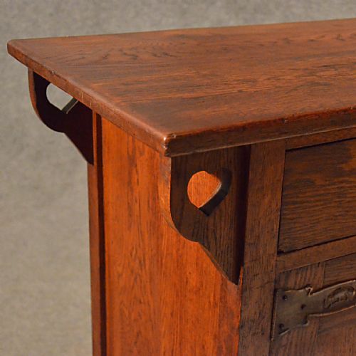 fig 2. Original Arts and Crafts Cabinet Cupboard Antique Dresser Sideboard in Oak c1900