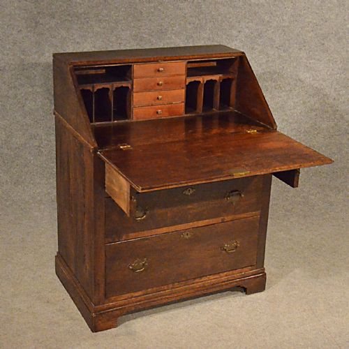 fig 3. Antique Oak Bureau Writing Study Desk English Victorian c1900