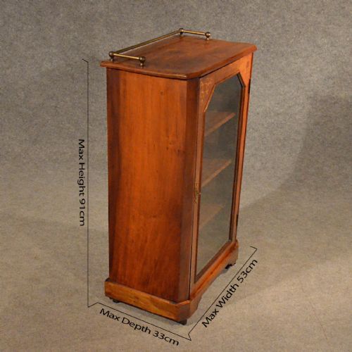 fig 1. Antique Music Cupboard Display Cabinet Bookcase Walnut Victorian c1870