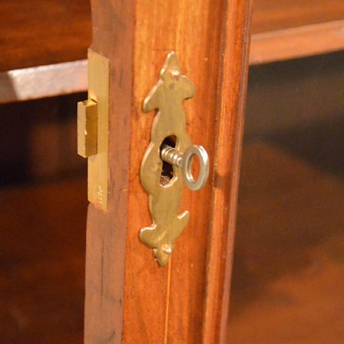 fig 2. Antique Music Cupboard Display Cabinet Bookcase Walnut Victorian c1870