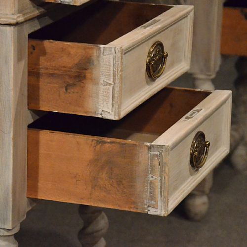 fig 3. Antique Large Limed Oak Desk Partners Table Quality Victorian English c1900