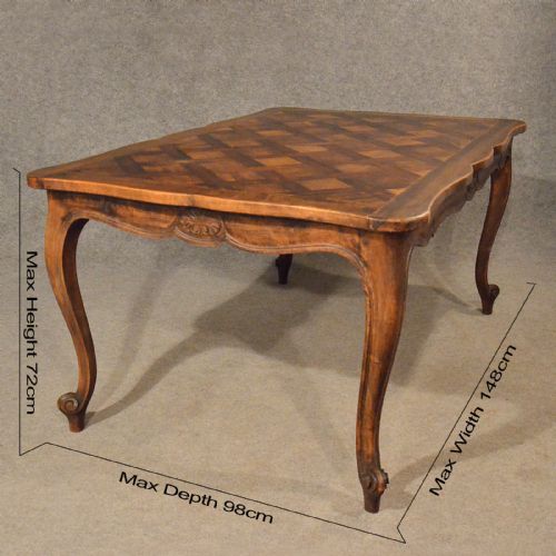 fig 1. Antique Kitchen Dining Table French Beech Large Cabriole Legs 4 - 8 Seater c1930