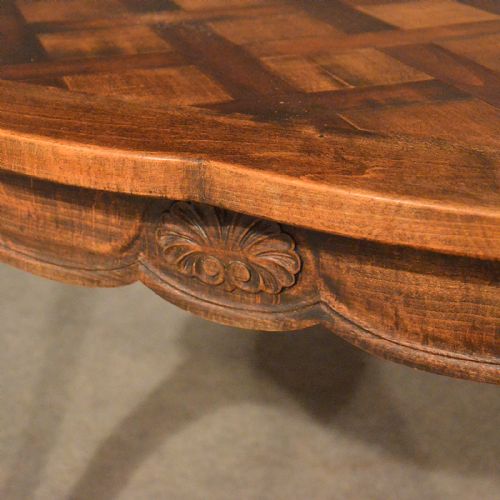 fig 3. Antique Kitchen Dining Table French Beech Large Cabriole Legs 4 - 8 Seater c1930