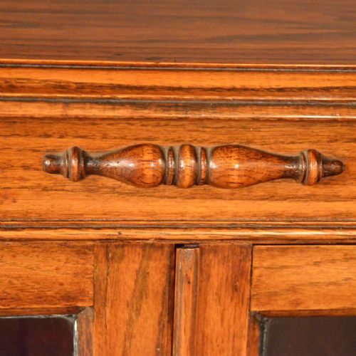 fig 3. Antique Oak Bookcase Display Case Glazed Library Cabinet Quality Edwardian c1910