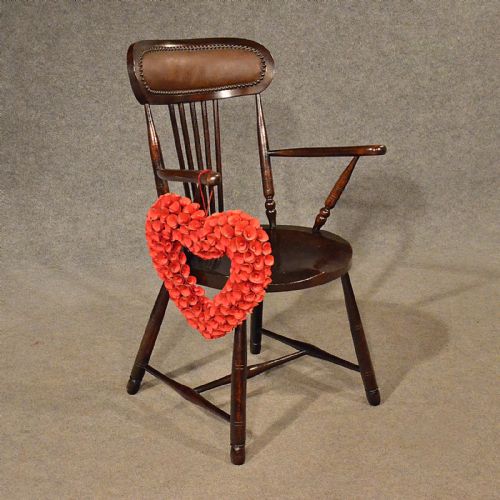 Antique Elm Windsor Elbow Chair Quality Kitchen Dining Victorian Armchair C1880
