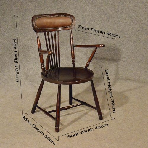 fig 1. Antique Elm Windsor Elbow Chair Quality Kitchen Dining Victorian Armchair c1880