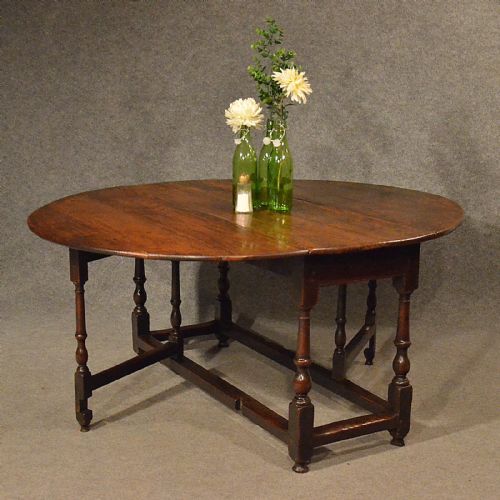 Antique Oak Dining Kitchen Table Large Gateleg Drop Leaf Quality Georgian C1800