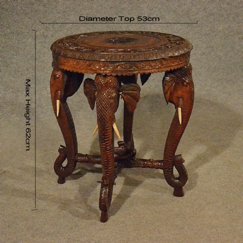 fig 1. Antique Elephant Table Lamp Wine Side Vintage Art Deco Quality Carved Teak c1930