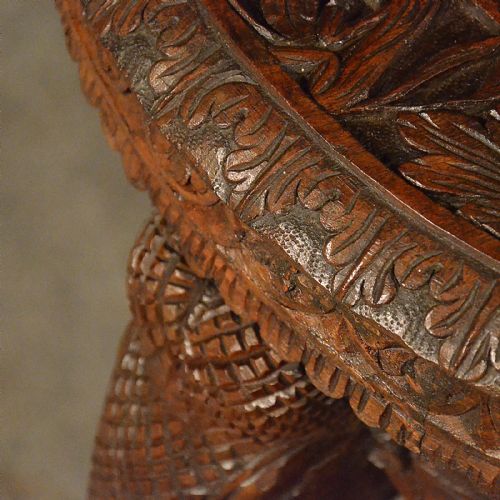 fig 2. Antique Elephant Table Lamp Wine Side Vintage Art Deco Quality Carved Teak c1930