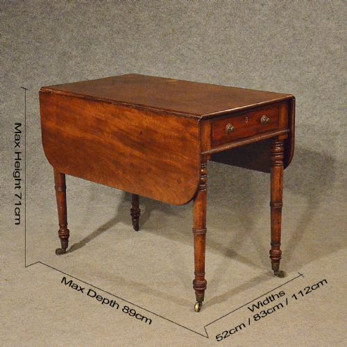 fig 1. Antique Table Pembroke Drop Leaf Lamp Dining Display Fine English Regency c1830