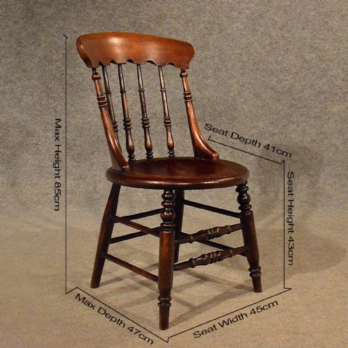 fig 1. Antique Pair of Elm Windsor Chairs Top Quality English Victorian Kitchen c1870