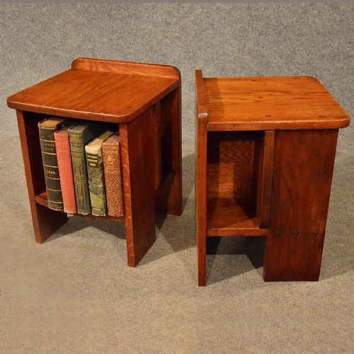 Arts & Crafts Pair Small Cabinet Bookcase Side Table Bedside Heals Liberty C1930