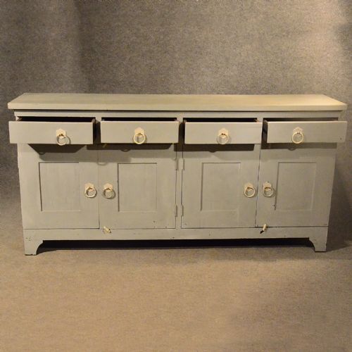 fig 3. Antique Large Victorian Dresser Base Painted Kitchen Cupboard Cabinet c1900