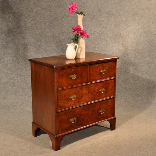 Antique Small Chest of Drawers Quality Burr Walnut & Oak English Victorian C1900
