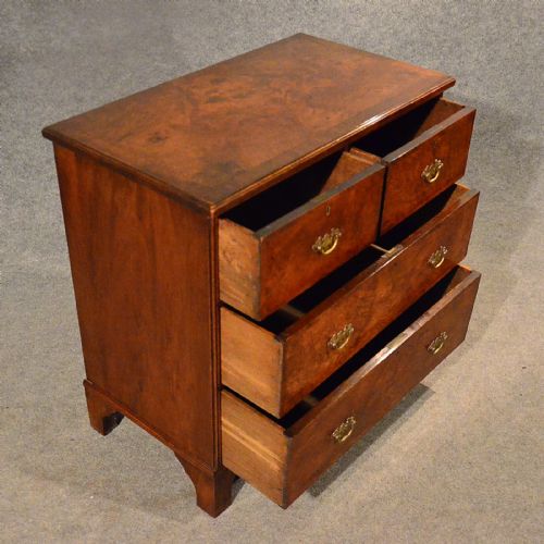 fig 3. Antique Small Chest of Drawers Quality Burr Walnut & Oak English Victorian c1900