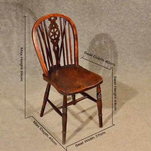 fig 1. Antique Elm Windsor Wheelback Chair Quality Kitchen Dining Victorian c1870