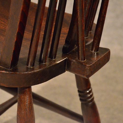 fig 2. Antique Elm Windsor Wheelback Chair Quality Kitchen Dining Victorian c1870