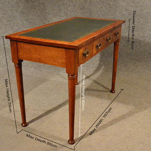 fig 1. Antique Desk Leather Top Library Writing Study Table Edwardian English c1900