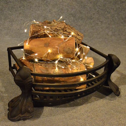 Antique Fire Basket Chimney Hearth Fireplace Iron Grate C1900