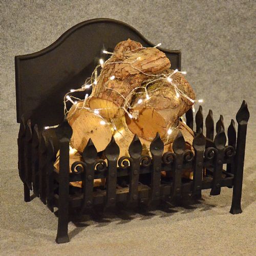 Antique Fire Basket Chimney Hearth Fireplace Iron Grate C1900