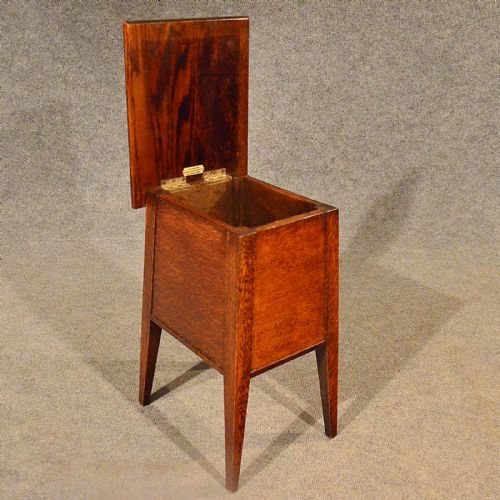 Antique Arts & Crafts Oak Sewing Ladies Work Box Stool by St. Dunstan's C1920