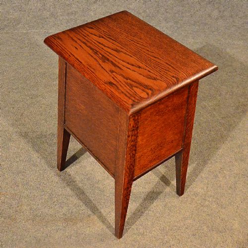 fig 2. Antique Arts & Crafts Oak Sewing Ladies Work Box Stool by St. Dunstan's c1920