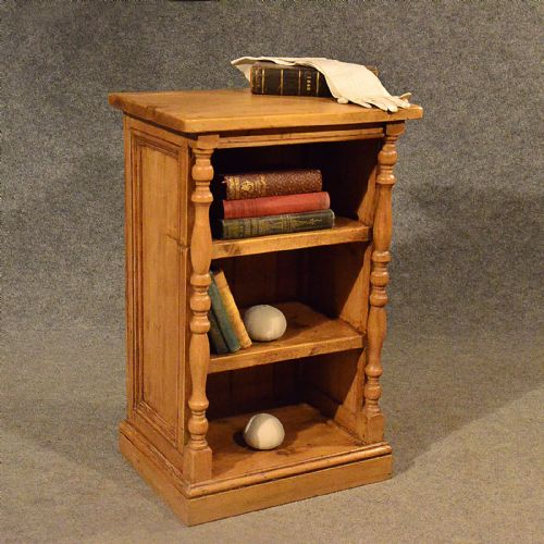 Antique Pine Narrow Cabinet Bookcase Shelves Original English Victorian C1900