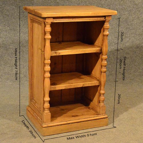 fig 1. Antique Pine Narrow Cabinet Bookcase Shelves Original English Victorian c1900
