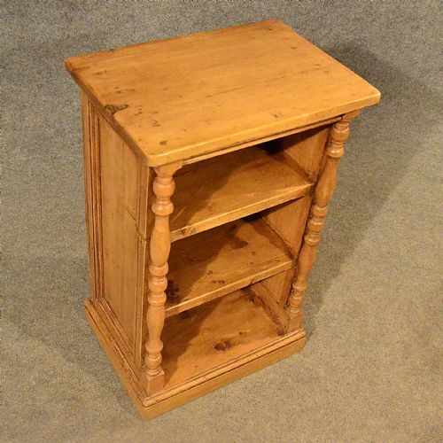 fig 3. Antique Pine Narrow Cabinet Bookcase Shelves Original English Victorian c1900
