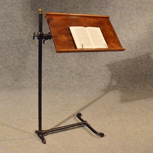 Antique Oak Reading Bed Table Lectern Sheet Music Stand Quality Edwardian C1910
