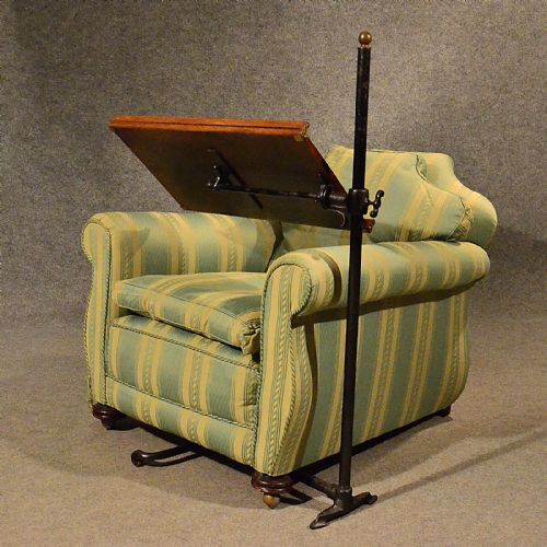fig 2. Antique Oak Reading Bed Table Lectern Sheet Music Stand Quality Edwardian c1910
