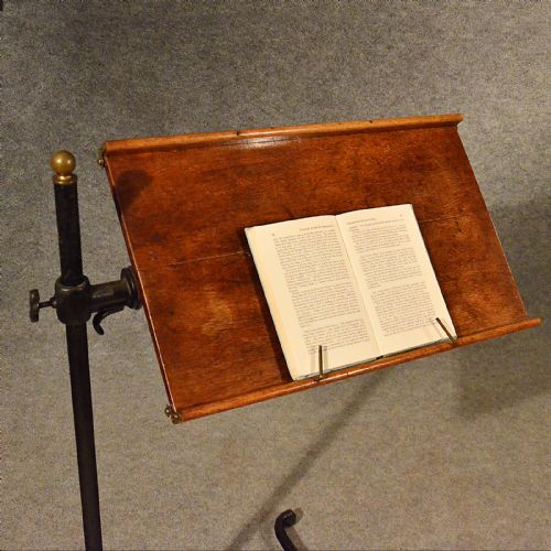 fig 3. Antique Oak Reading Bed Table Lectern Sheet Music Stand Quality Edwardian c1910