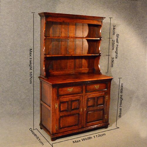 fig 1. Antique Welsh Kitchen Dresser Superior Solid Oak Top Quality Edwardian c1910