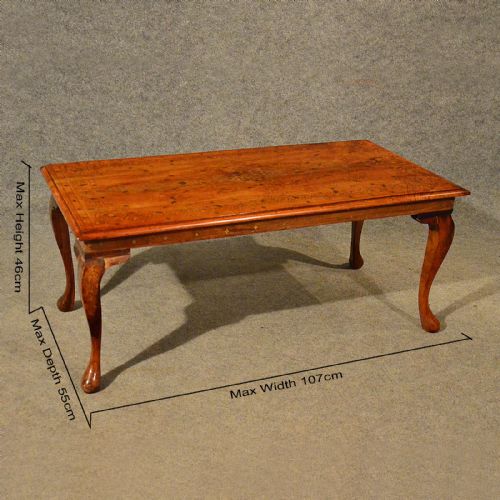 fig 1. Antique Coffee Table Serving Tea Occasional Magazine Brass Inlaid Mahogany c1900