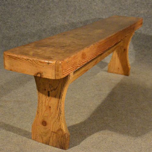 fig 2. Antique 5' Pine Bench Pew Stool Long Seat Quality English Victorian c1900