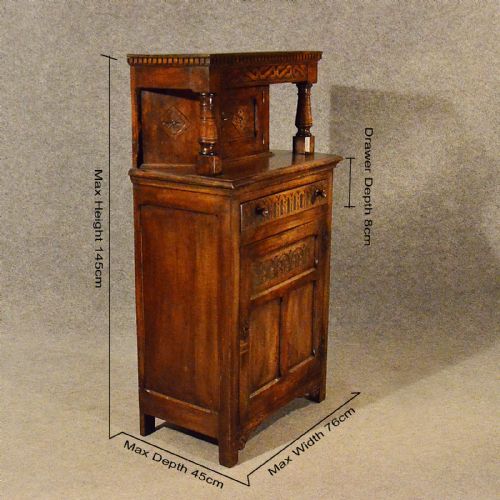 fig 1. Antique Narrow Sideboard Cabinet Court Cupboard Oak Top Quality Edwardian c1910