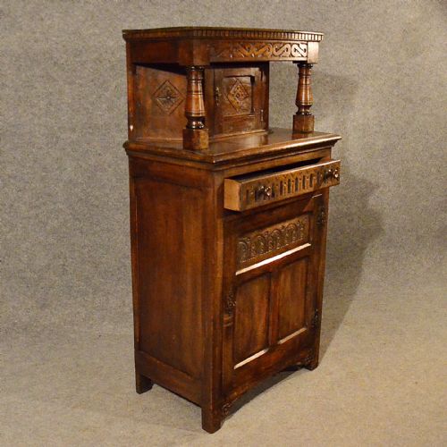 fig 2. Antique Narrow Sideboard Cabinet Court Cupboard Oak Top Quality Edwardian c1910