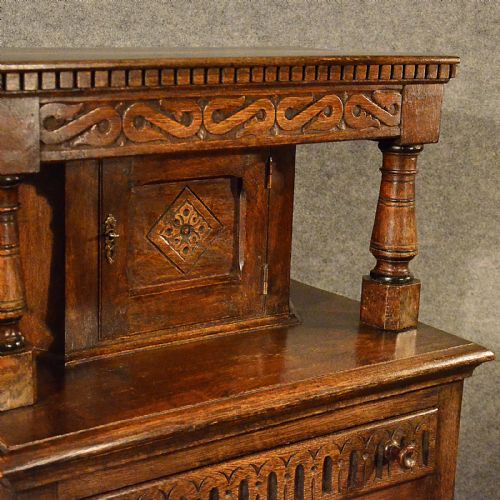 fig 3. Antique Narrow Sideboard Cabinet Court Cupboard Oak Top Quality Edwardian c1910
