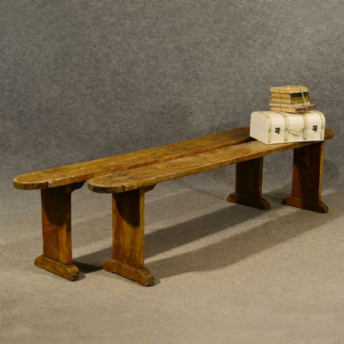 Antique Pair of 6' Elm Bench Benches Pew Stool Quality English Victorian C1900